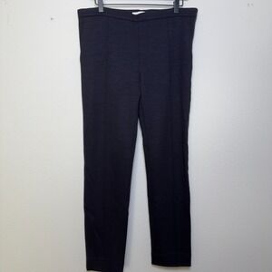 Chloe Women 42 Virgin Wool Silk Trouser Pants XL Dark Navy Pinstripe‎ Office